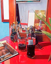 Víctor Maldonado, «La mesa de atrás», óleo sobre tela, 2009.