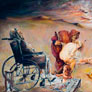 Dorian Florez, «La vida rueda», óleo sobre tela, 2008.