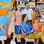 Juan Manuel Rocha «Kinkin en su estudio», óleo sobre tela, 2013.