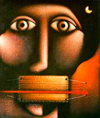Carlos Barberena de la Rocha, «Silencio», acrílico sobre tela, 1999.