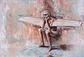 Yosleiby Fernández Mesa, «Falta de aire», óleo sobre tela, 2008.