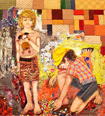 Soledad Olivera Avellaneda, «Juego de niños», tecnica, mixta sobre madera, 2010.