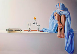 Vladimir Ramírez, «Bodegón con desnudo», óleo sobre tela, 2009.