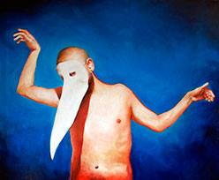 Ian Francisco Soriano, «Autorretrato II», detalle, óleo sobre tela, 2010.