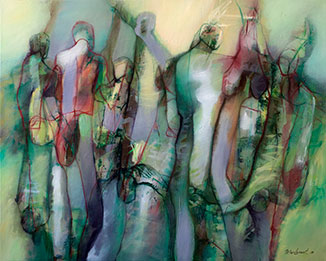 Michel V. Meulenert, «Espacio compartido», óleo sobre tela, 2019.