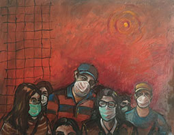 Nicolás de Frías Cruz, «Pandemia I», óleo sobre tela, 2021.