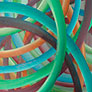 Angie Rodríguez Loria, «Circulación en colores», acrílico sobre tela, 2011.