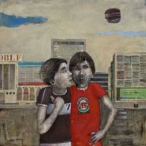 Alejandro Varela, «Me dijo», óleo y collage sobre tela, 2006.