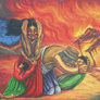 William Huasco Espinoza, «El incendio», óleo sobre tela, 1991.