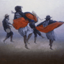 César Yauri Huanay, «Danza de otoño», óleo sobre tela, 1998.