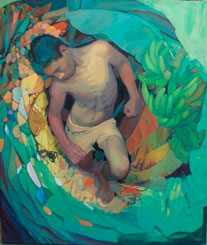 Robie Espinoza Gutiérrez, «Mauricio Babilonia », óleo sobre tela, 2009.