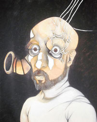 Alejandro Hernández-García, «Autorretrato, si veo no escucho bien», óleo sobre tela, 2014.