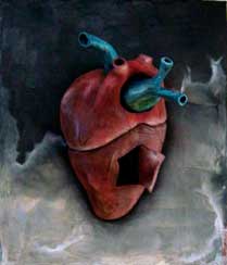 Emilia Calderón de la Garza, «Edos del corazón, soledad», cerámica, 2003.