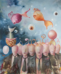 Toni Batlles, «Evolución», óleo sobre tela.